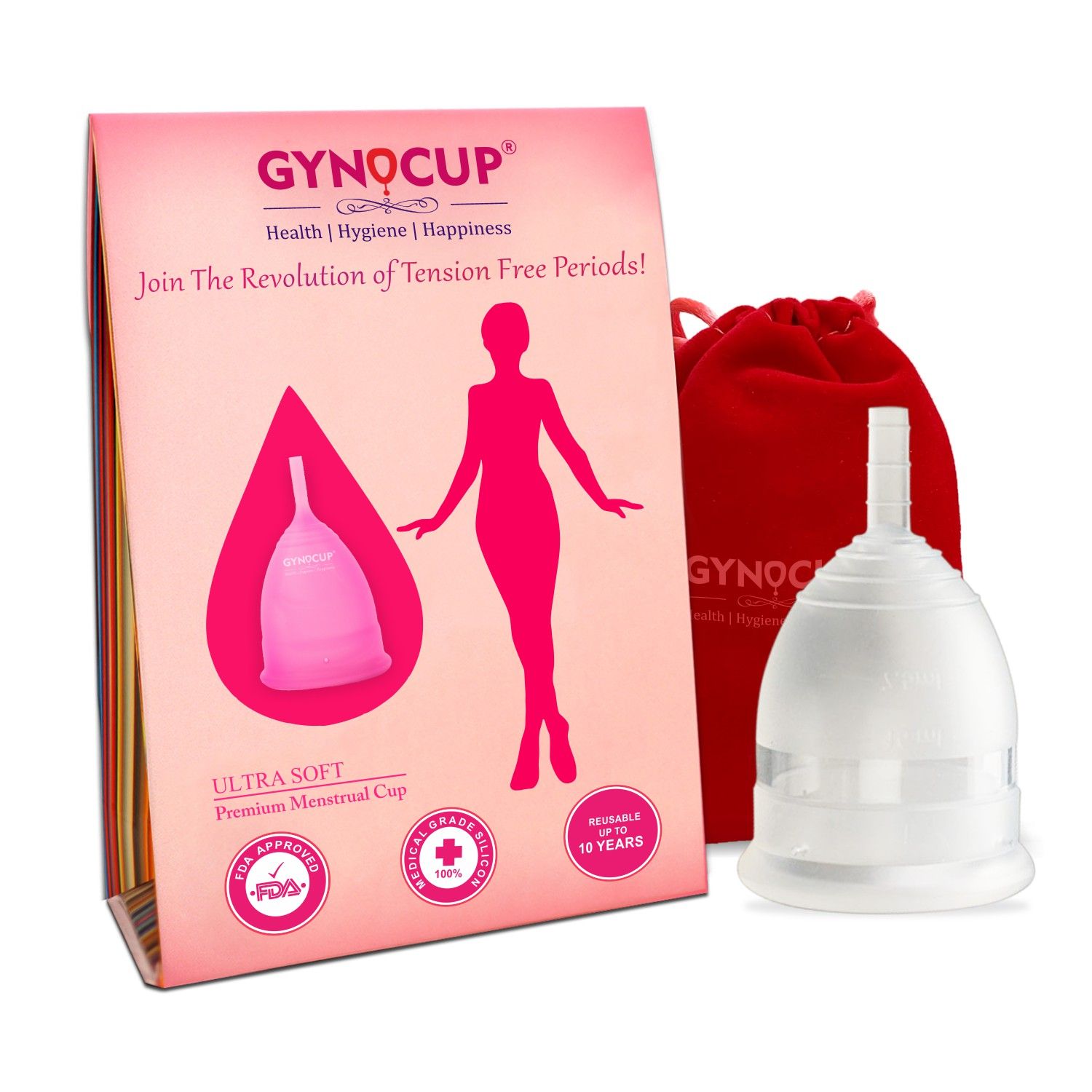 GynoCup Premium Menstrual Cup For Women, Fda Approved Transparent Small ...