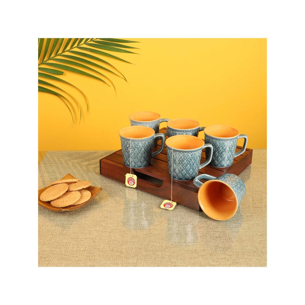 Buy Aakriti Art Creations Rustic Grey Tea Cups Set of 6 Online