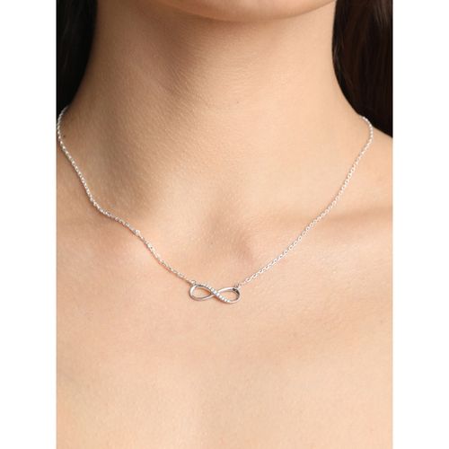 Buy CLARA Silver Rhodium Plated Swiss Zirconia Infinity Pendant