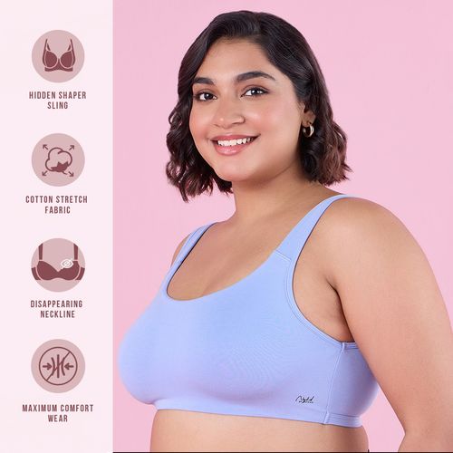 Buy Nykd by Nykaa Soft Cup Easy-Peasy Slip-On Bra With Full  Coverage-NYB113-H Blue Online