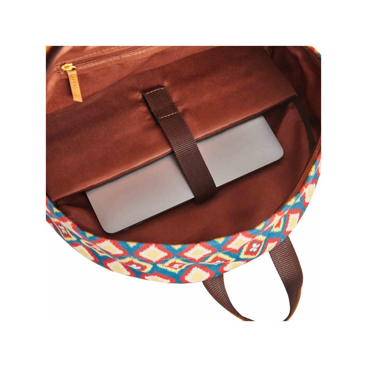 Buy Teal by CHUMBAK Ikkat Glow Laptop Backpack Online