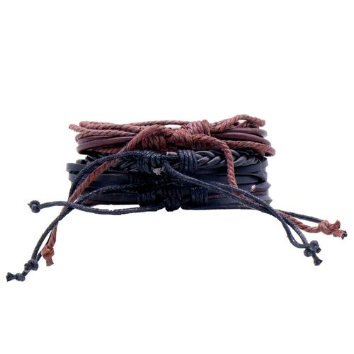Joker & Witch Mason Set of 4 Brown and Black Bracelet: Buy Joker & Witch  Mason Set of 4 Brown and Black Bracelet Online at Best Price in India