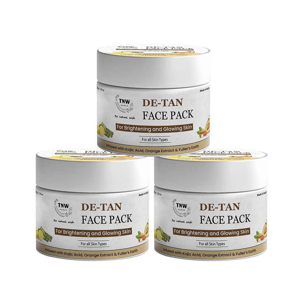 TNW The Natural Wash Tan Removal D-Tan Face Pack for Glowing Skin with Orange Extract - Pack of 3