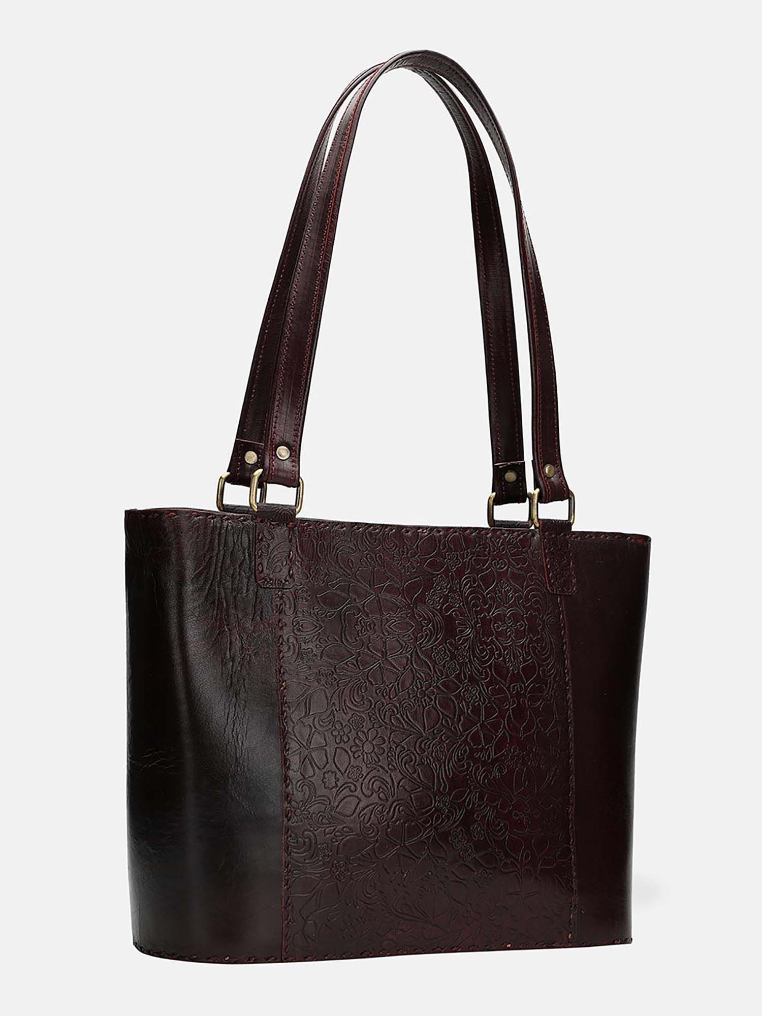 Buy Fabindia Brown Leather Leksha Tote Bag Online