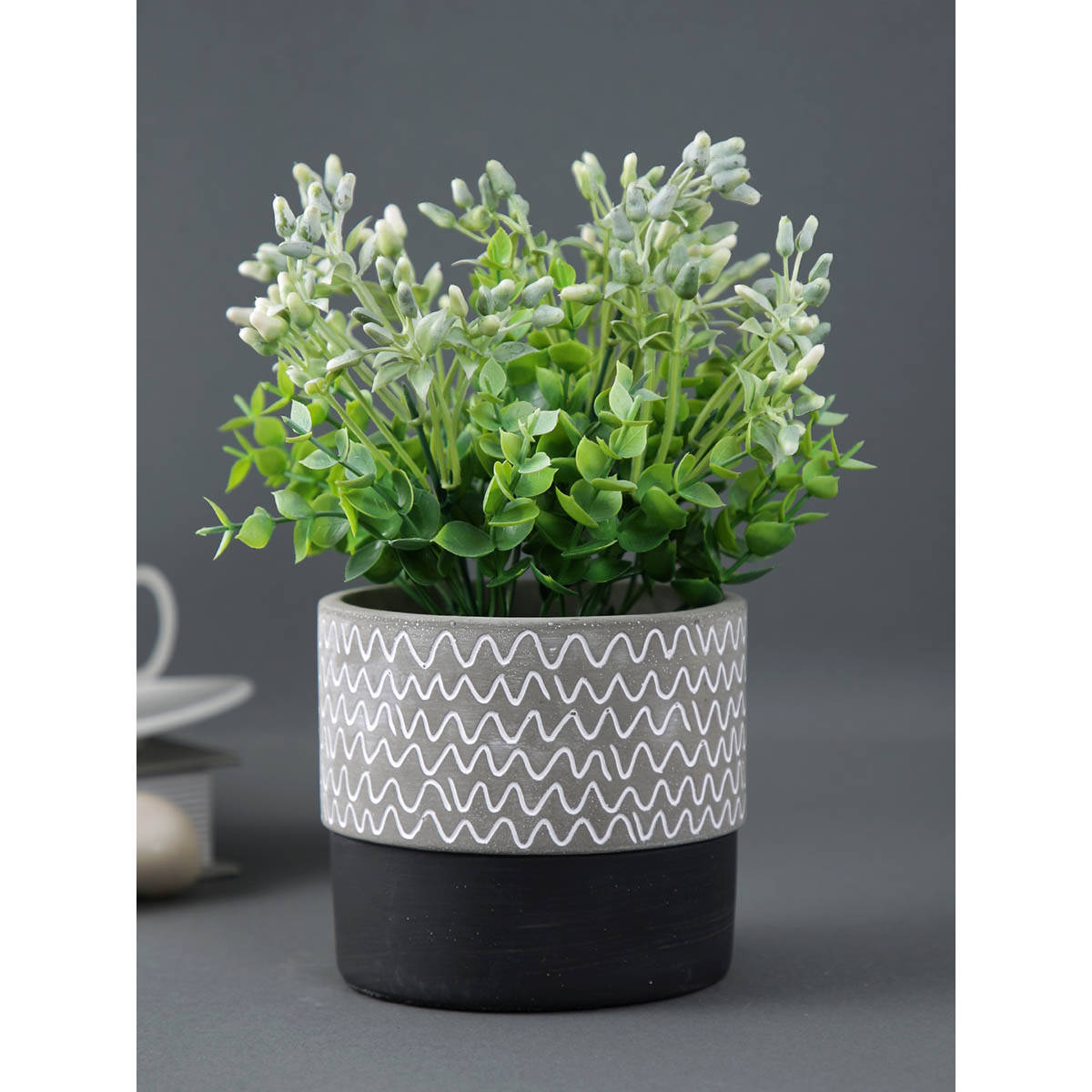 Tayhaa Wave Textured Ceramic Planter