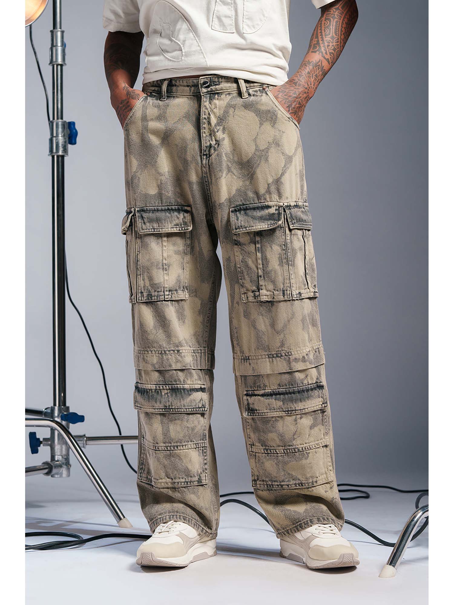 Buy FREAKINS Dune Camoclipse Baggy Fit Cargos Jeans Online