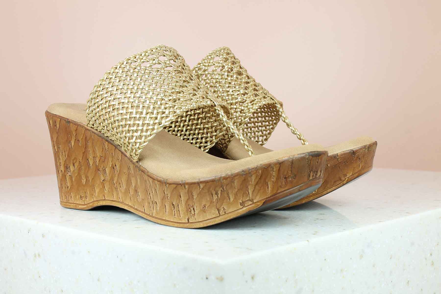 Buy Rose Gold Synthetic Braided Sandals (Sandals) for N/A0.0 | Biba India