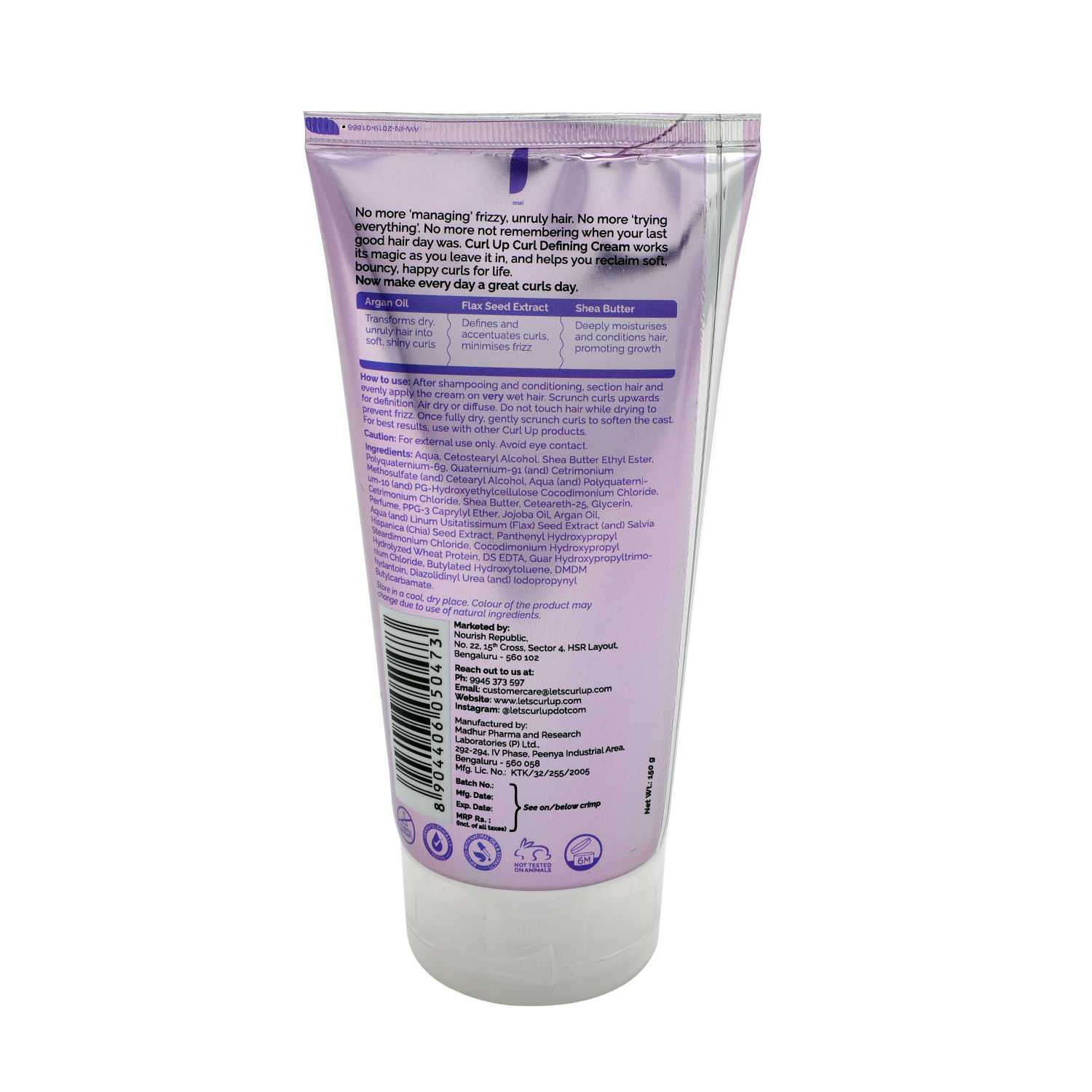 Curl Up Curl Defining Cream  All In One Leave In Conditioner Moisturizes  Enhances Natural Curl Definition  Provides Medium Hold to Dry Frizzy Wavy   Curly Hair 150g  Amazonin Beauty