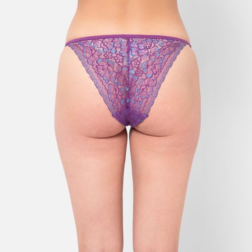 Buy online Purple Lace Bikini Panty from lingerie for Women by Clovia for  ₹309 at 38% off