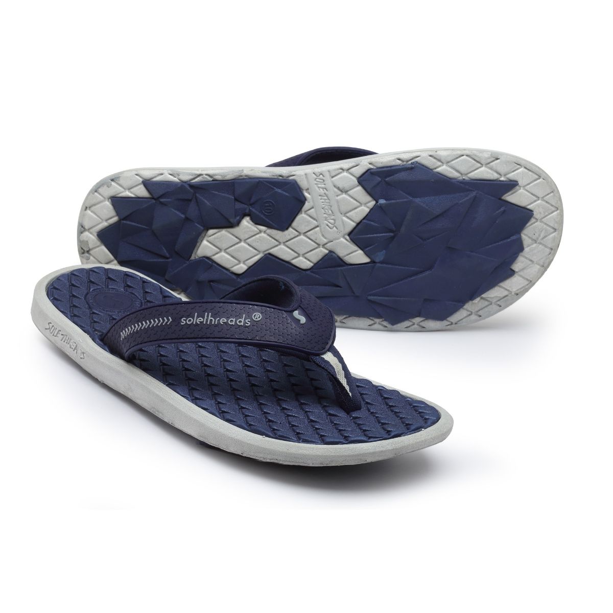 Buy SOLETHREADS Raptor Navy Textured Men Flip Flop Online