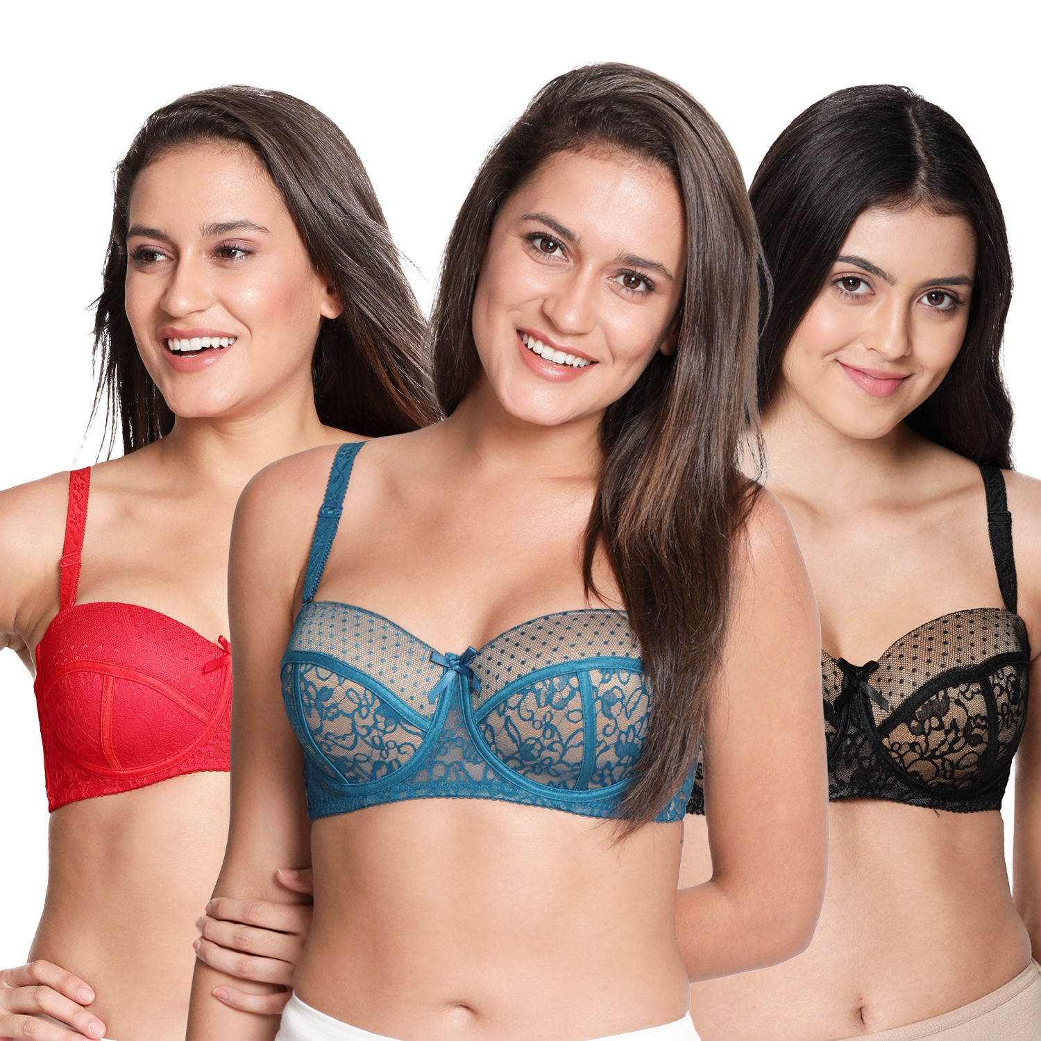 Buy ACKEE 4pcs Lady Lace Clip-On Mock Camisole Bra Insert Overlay Modesty  Panel Multicolour Online In India At Discounted Prices