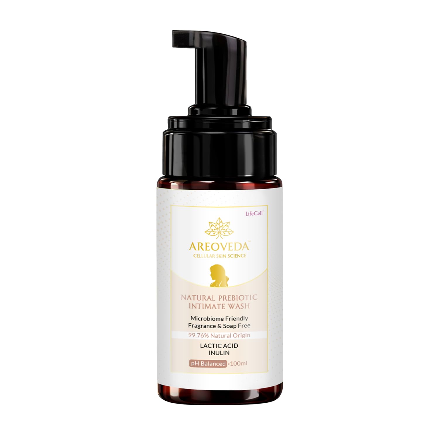 AreoVeda Natural Prebiotic Intimate Wash With Lactic Acid & Inulin Helps Maintain pH Balance