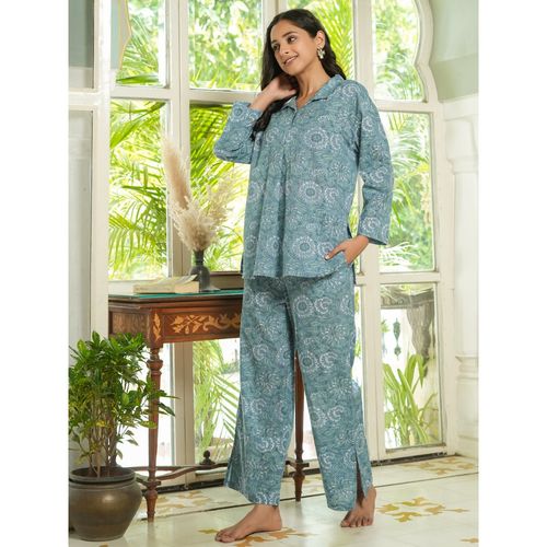SAY Women Pure Cotton Night Suit (Set of 2) (S)