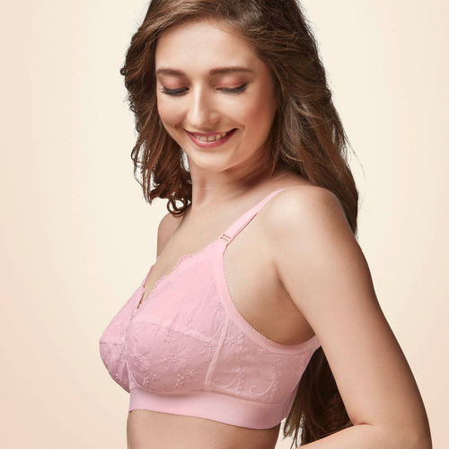 Buy TRYLO Cathrina Women Lacy Non-Wired Soft Full Cup Bra (White_32D) at