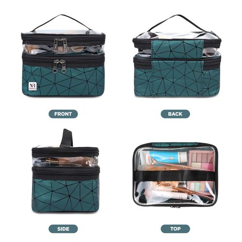 Buy NFI Essentials Transparent Makeup Bags Double Layer Travel