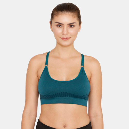 Buy Zivame Zelocity High Impact Sports Bra With No Bounce - Red Blue online