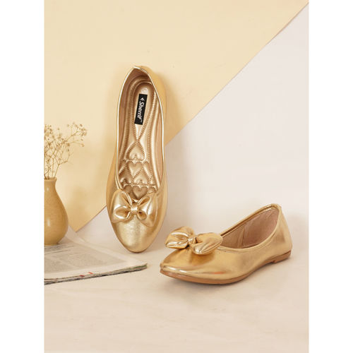 Sherrif Shoes Women Golden Solid Casual Ballerinas (EURO 41)