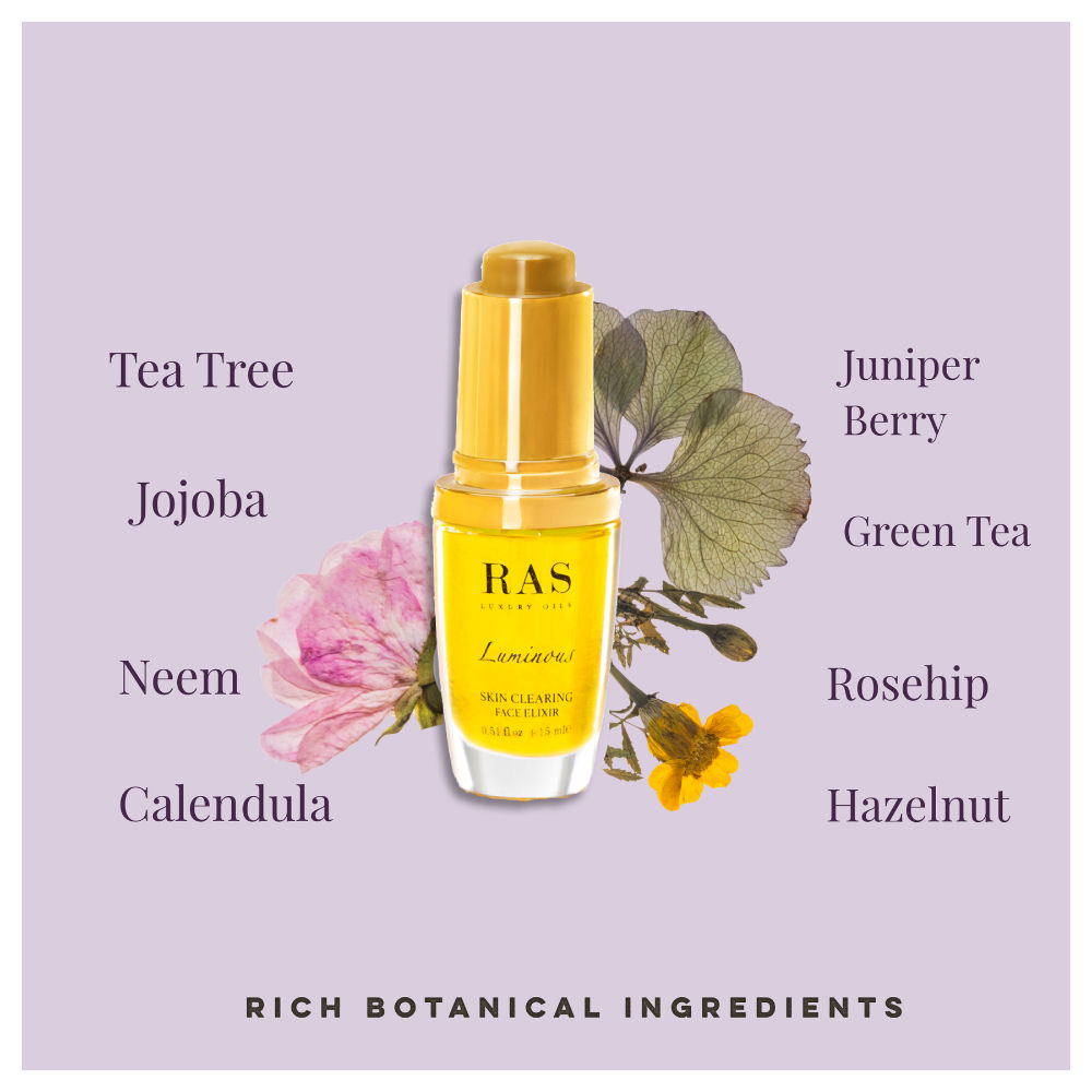RAS Luxury Oils Luminous Skin Clearing Face Elixir + Rose Quartz Facial