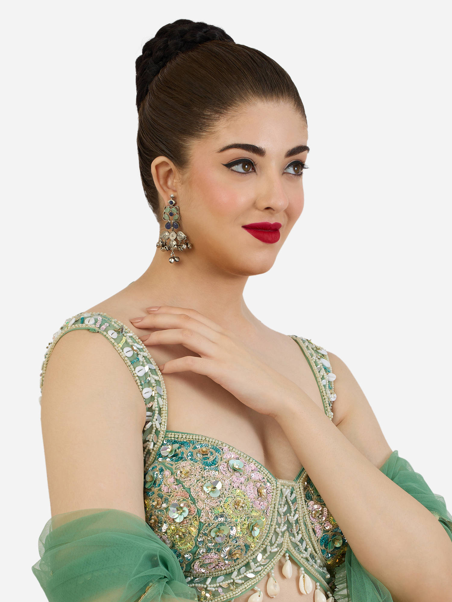 Zaveri Pearls Women Blue Alloy Earrings