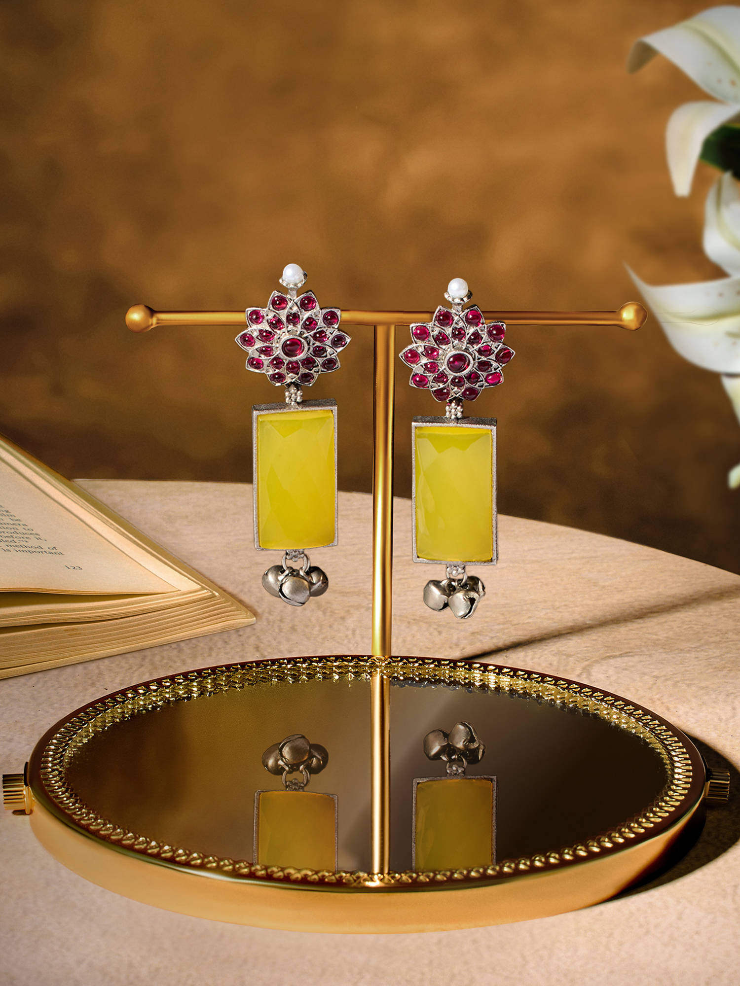 Zaveri Pearls Women Multi-Colour Alloy Earrings
