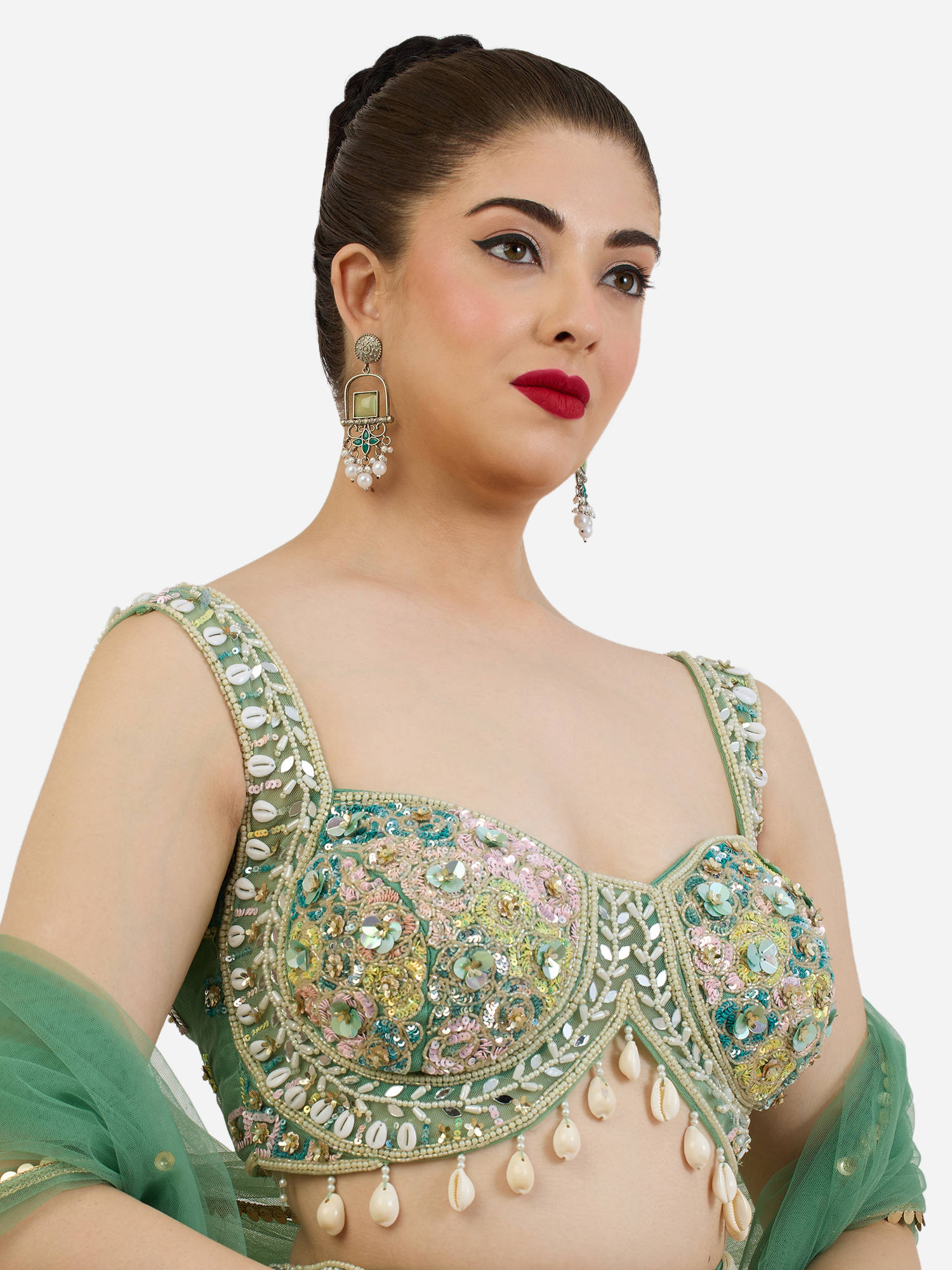 Zaveri Pearls Women Green Alloy Earrings