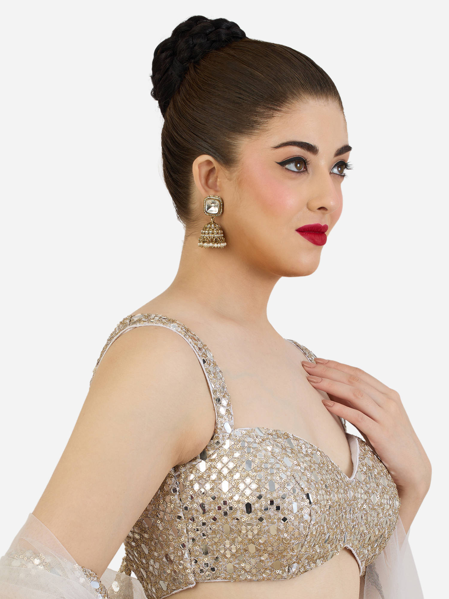 Zaveri Pearls Women White Alloy Earrings