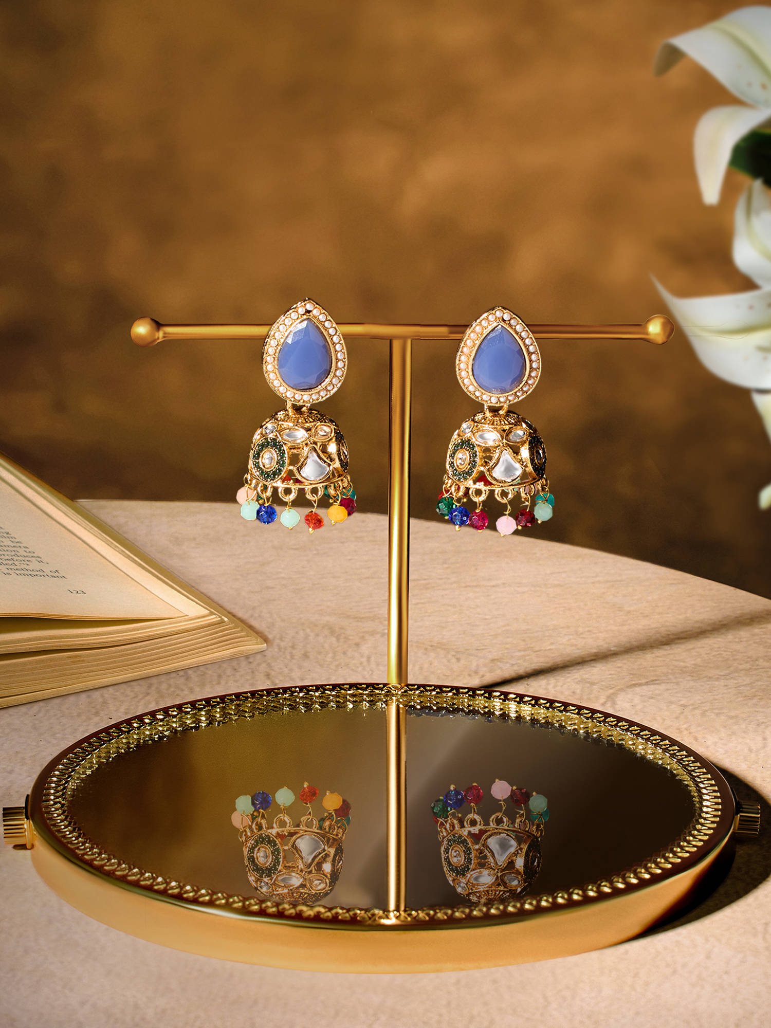 Zaveri Pearls Women Multi-Colour Alloy Earrings