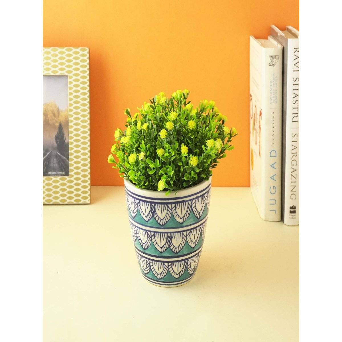 The Decor Mart Worli Art Ceramic Planter - Blue