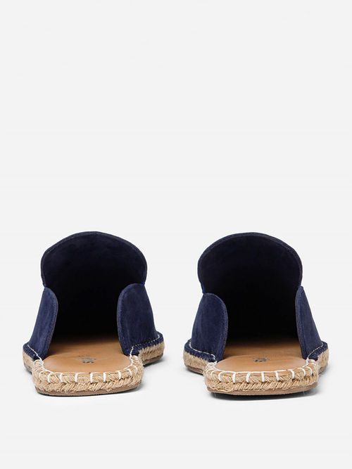 Buy Styli Mens Navy Blue Faux Suede Mule Espadrilles Online