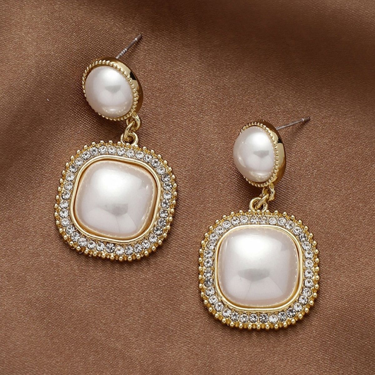 18k White Gold Pearl Diamond Earrings  Pearl and diamond earrings Pearls Pearl  diamond