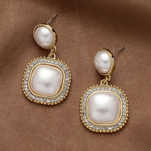 Buy Yellow Chimes White Color Pearl Stud Earrings Online