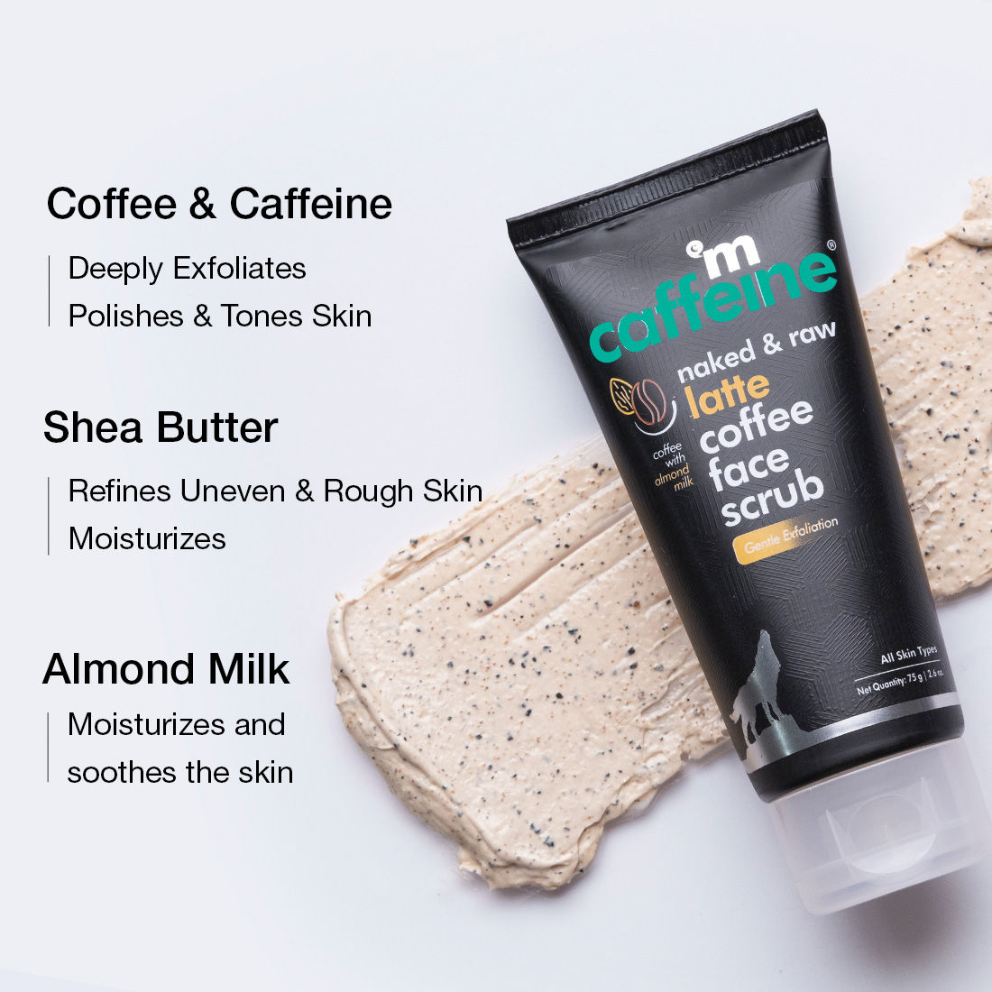 MCaffeine Coffee & Milk Moisturizing Face Scrub with Shea Butter for