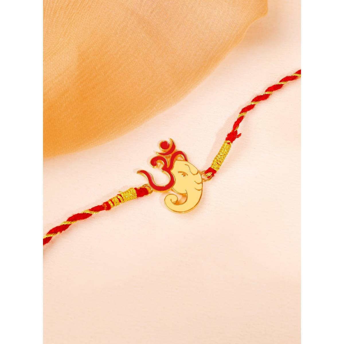 GIVA 925 Silver Golden Bappa Love Rakhi