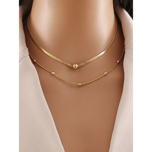 Designs You Gold Plated Stainless Steel Snake chain Geometric Necklace  For Women