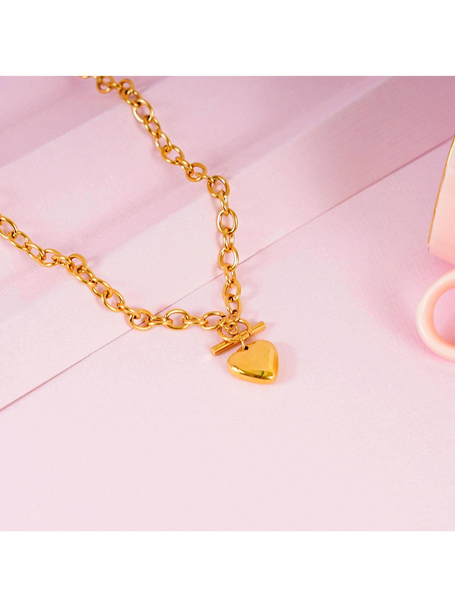 NAITRA Chunky Gold Heart Necklace