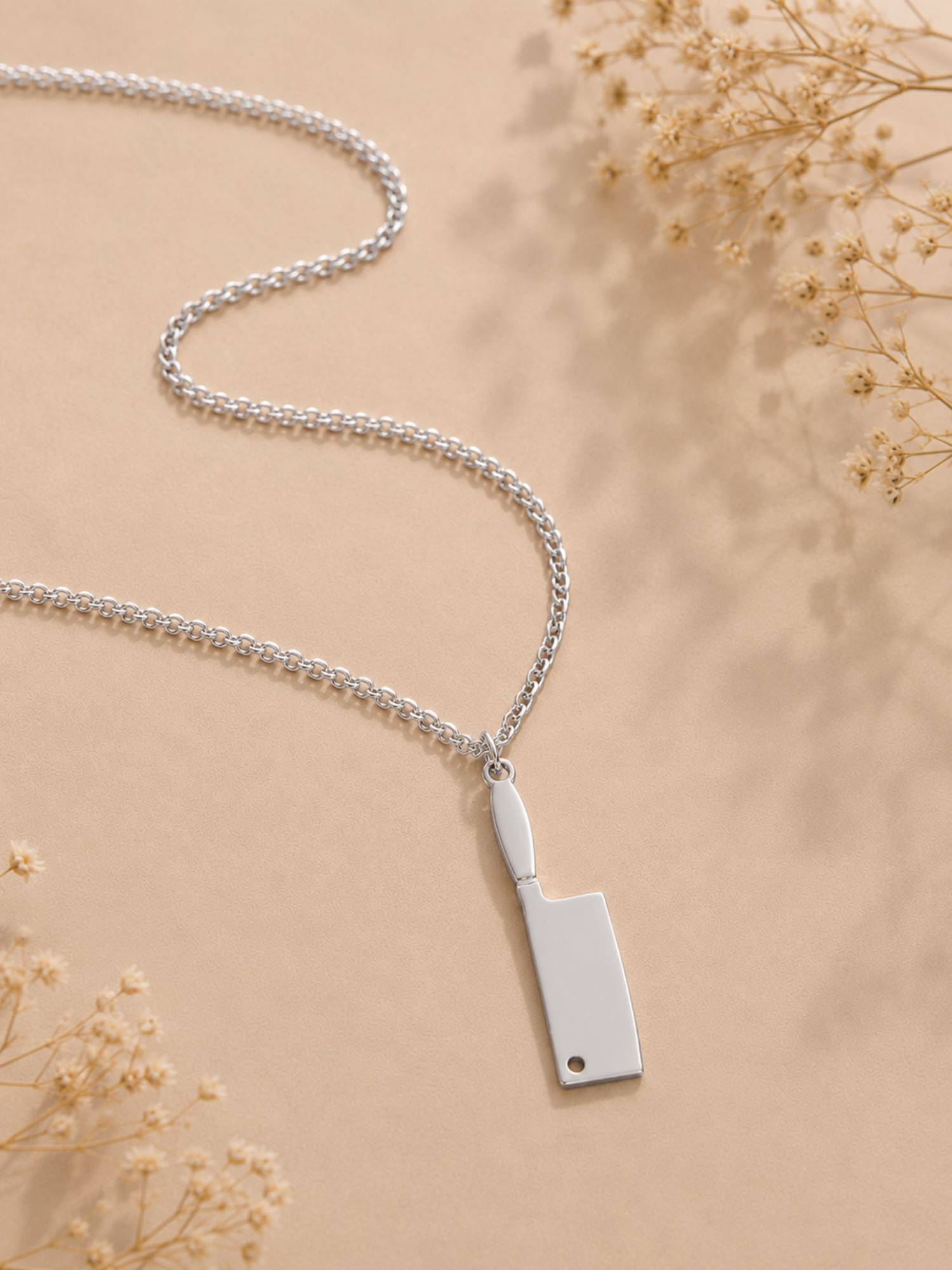 VIRAASI Rhodium-Plated Butcher Knife Pendant
