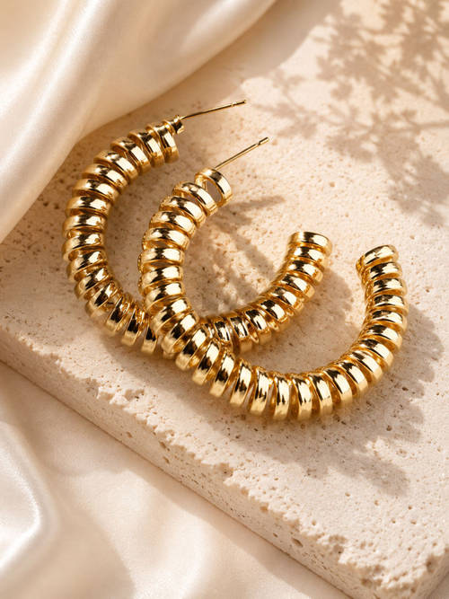 gold plated gold wire hoop earrings