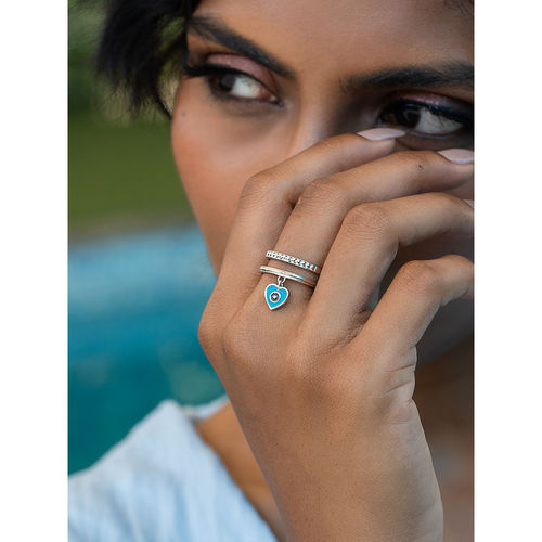 Buy Shaya by CaratLane Hex Off Nazar Evil Eye Ring In 925 Silver