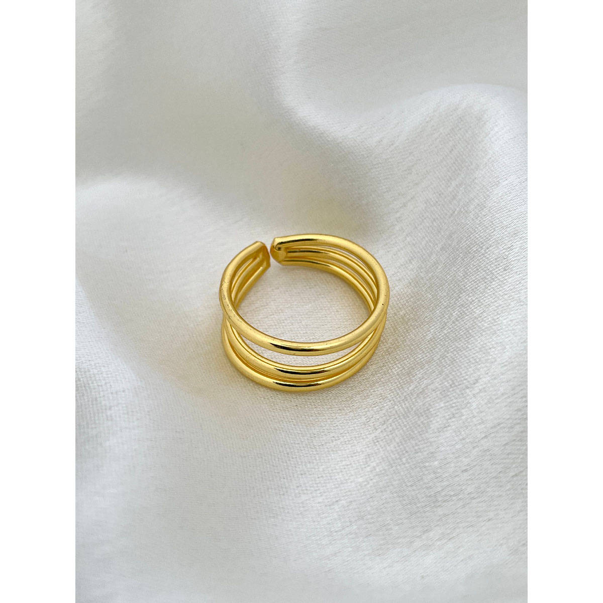 Buy ISHKAARA Golden Triple Layered Ring Online