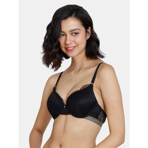 Buy Zivame Padded Moderate Lift Push Up Bra - Black online