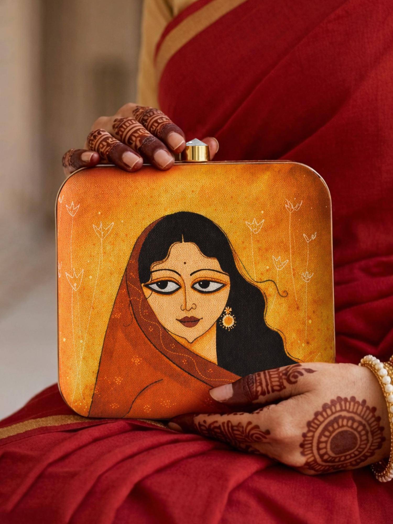 ARTKLIM Eyes Of Serenity Printed Clutch Bag with Detachable Strap