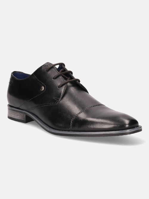 Buy Bugatti Rinaldo Eco Black Men Leather Derby Formal Shoes Online