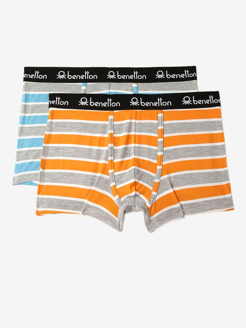 United Colors of Benetton Multi Regular Fit Striped Briefs - Pack of 2