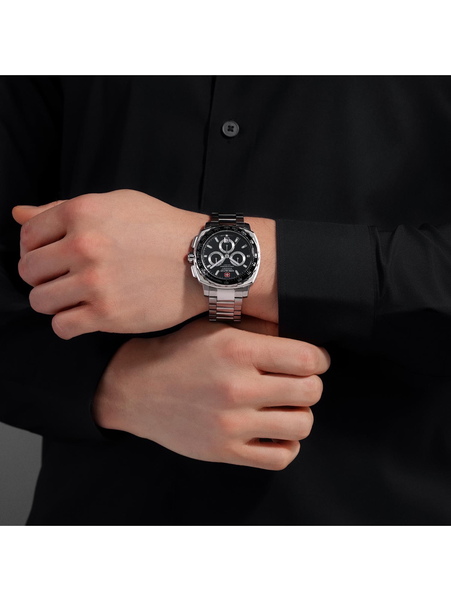 Buy Swiss Military Hanowa Men Speedwell Black Round Dial Analog