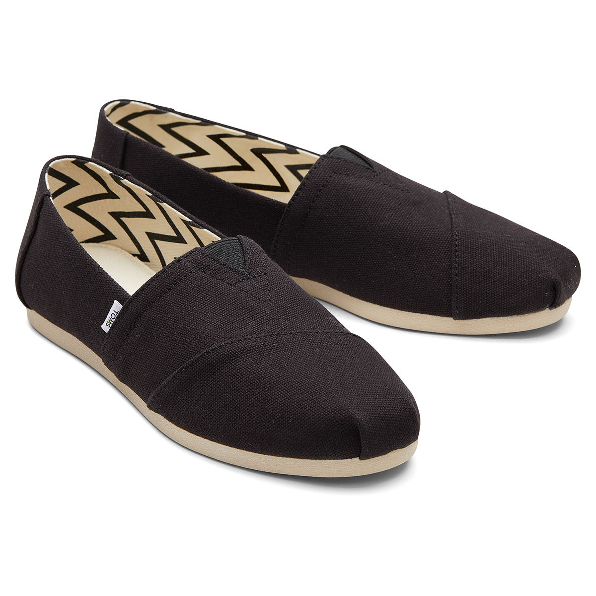 Buy TOMS Recycled Cotton Black Slip On Espadrilles Online