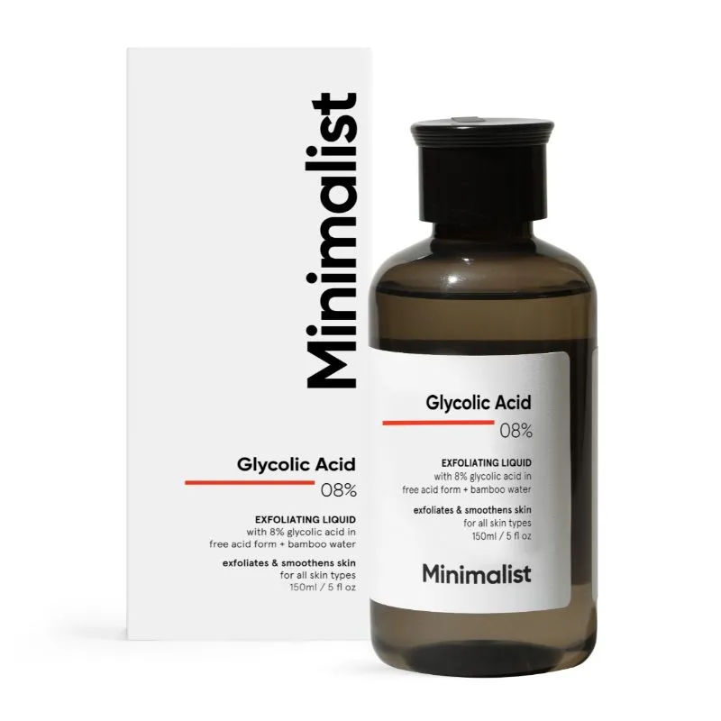 Minimalist 8% Glycolic Acid Toner For Glowing Skin (Toner for Body, Face, Underarms & Scalp)