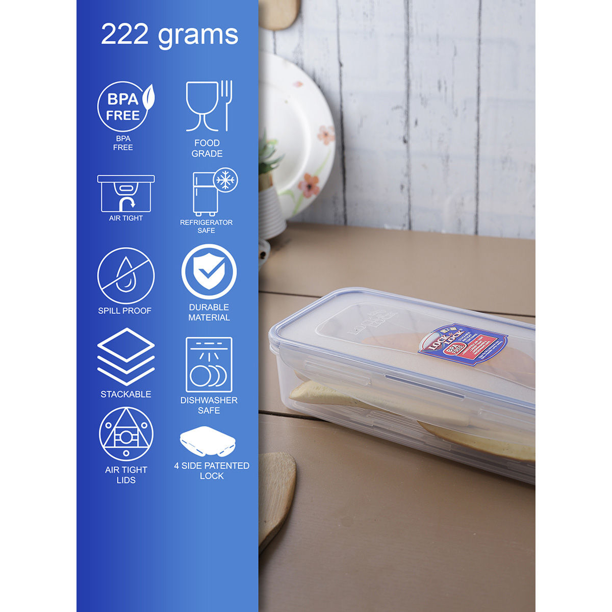 Lock & Lock Classic Plastic Airtight Food Storage Container With Leak