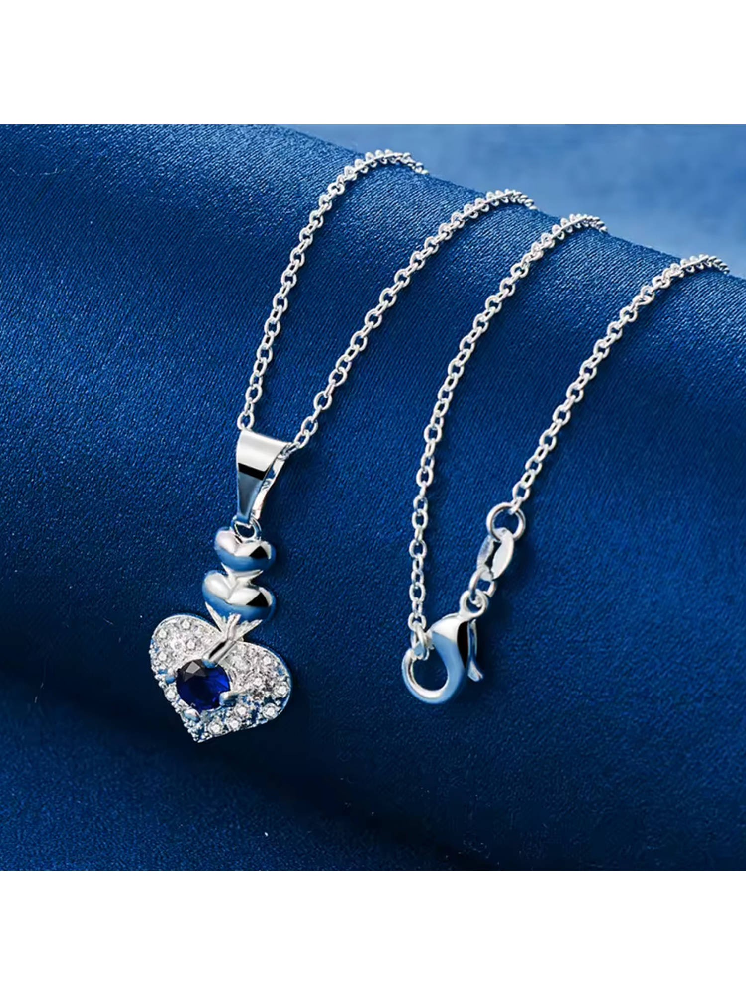 Jazz and Sizzle Sterling Romantic Heart Necklace for Women