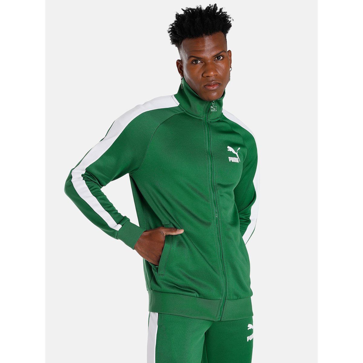 Buy Puma T7 Iconic Track Mens Green Jacket Online