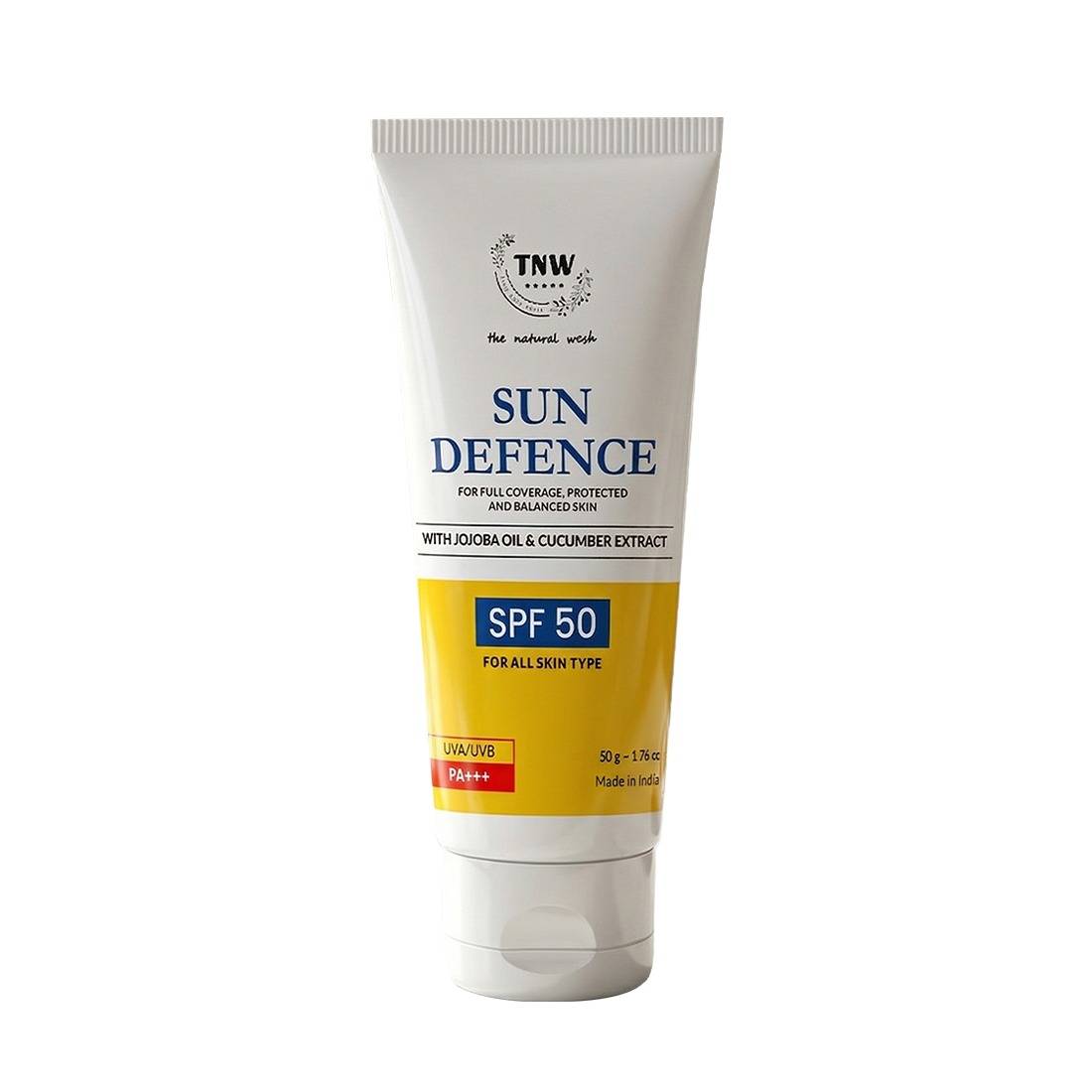 TNW The Natural Wash Sun Defence Sunscreen SPF 50 UVA UVB PA+++ Sunblock Suncream